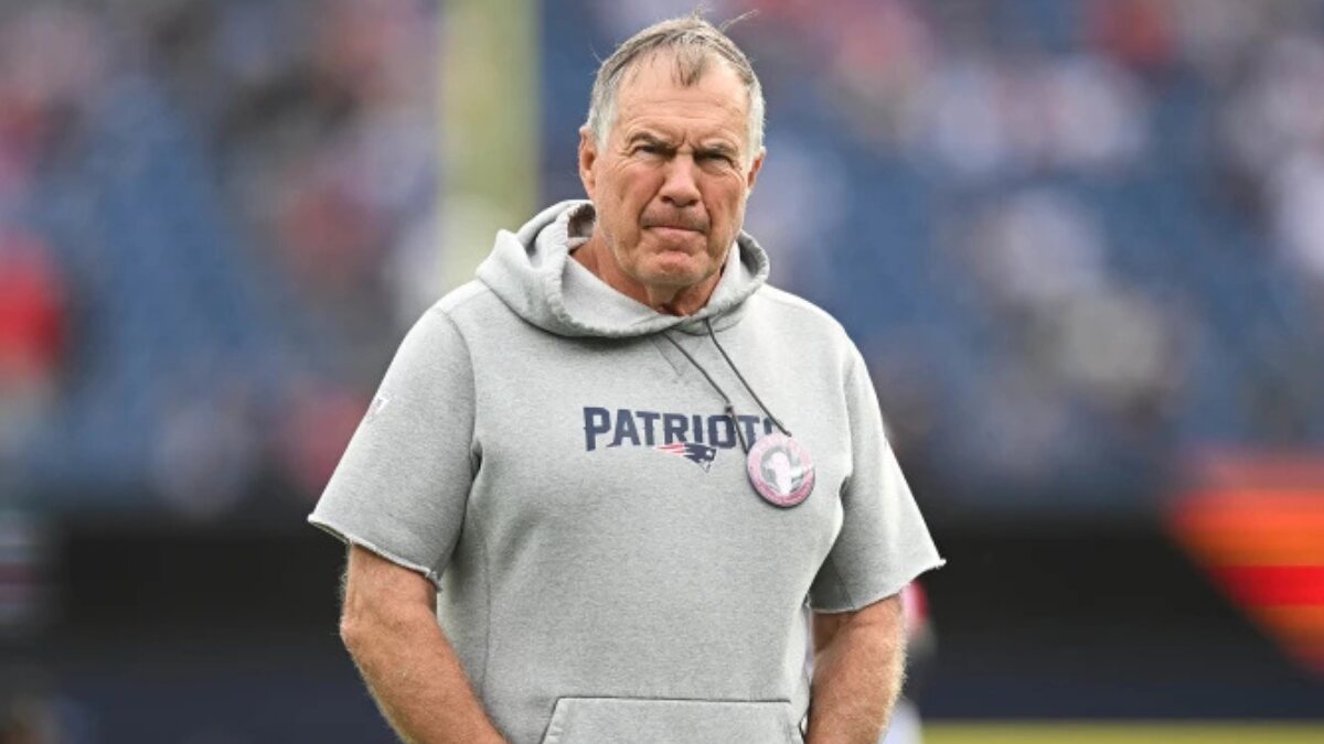 Bill Belichick coaching on the sidelines during an NFL game