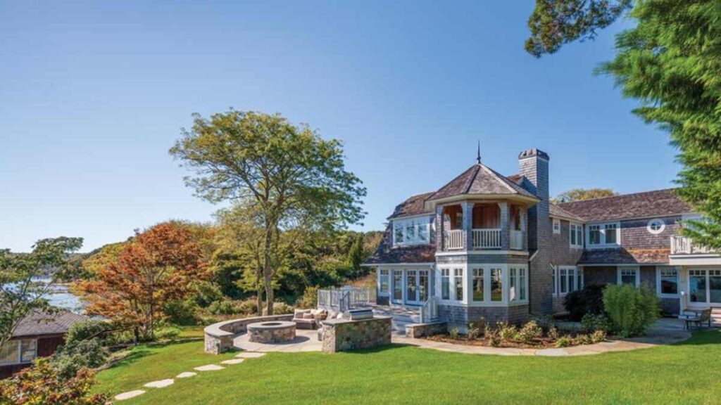 James Taylor's private coastal home on Martha’s Vineyard featuring rustic architecture and oceanfront views.