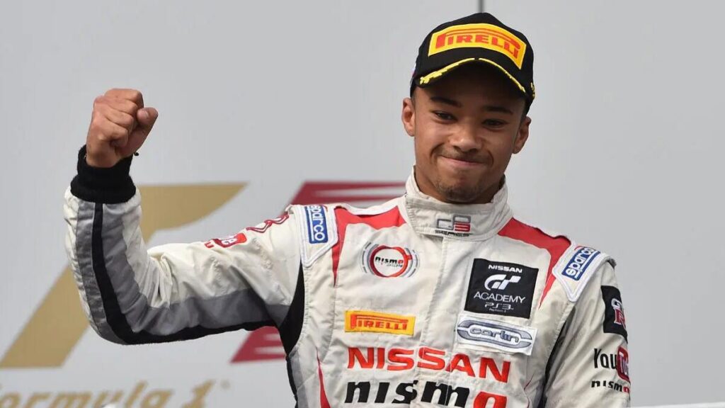 Jann Mardenborough at a Super GT race event, highlighting his professional motorsport career.