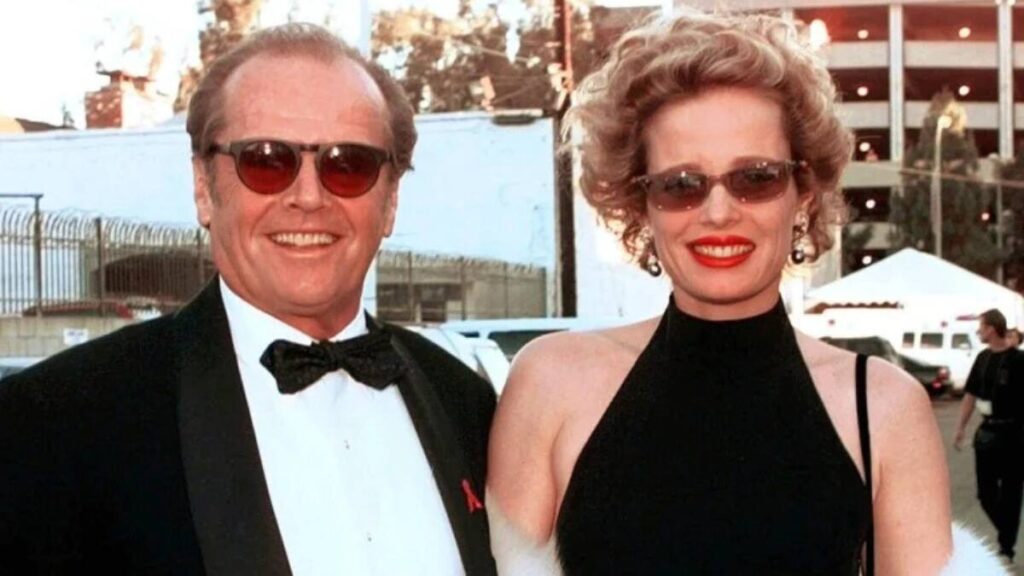 Rebecca Broussard and Jack Nicholson attending a red carpet event together in the early 1990s, before their split.