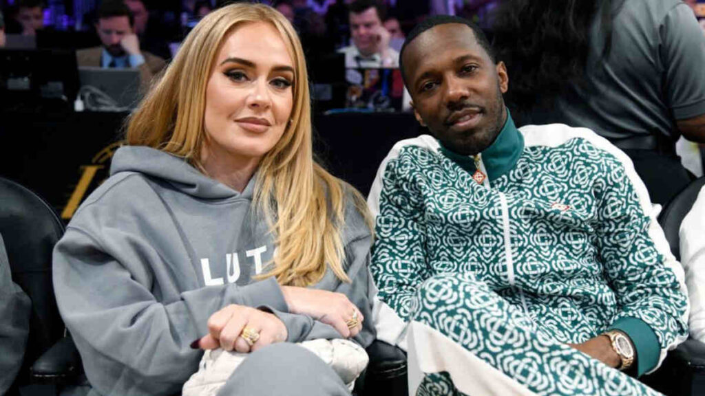 Adele and Rich Paul smiling during a casual outing