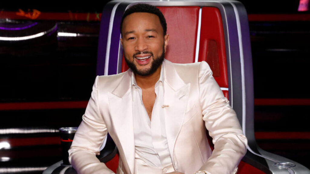John Legend on set as a coach on NBC’s The Voice