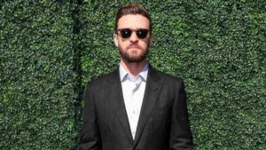 Justin Timberlake at the 2025 Belsonic Festival, performing on stage in front of a large crowd.”