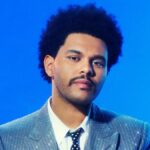 The Weeknd posing in designer fashion, reflecting his multimillion-dollar brand