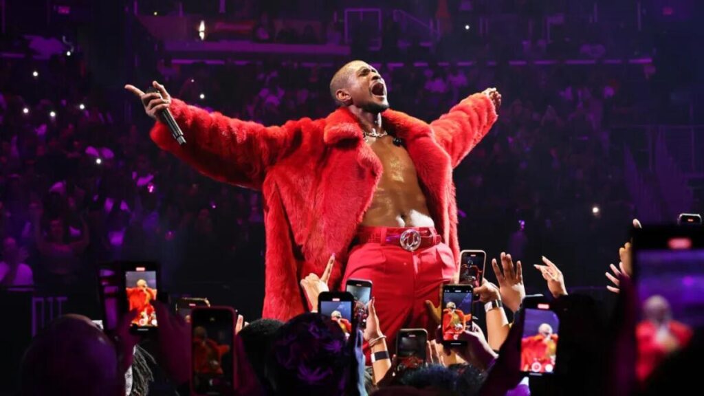 Usher performing live on stage during his Las Vegas residency