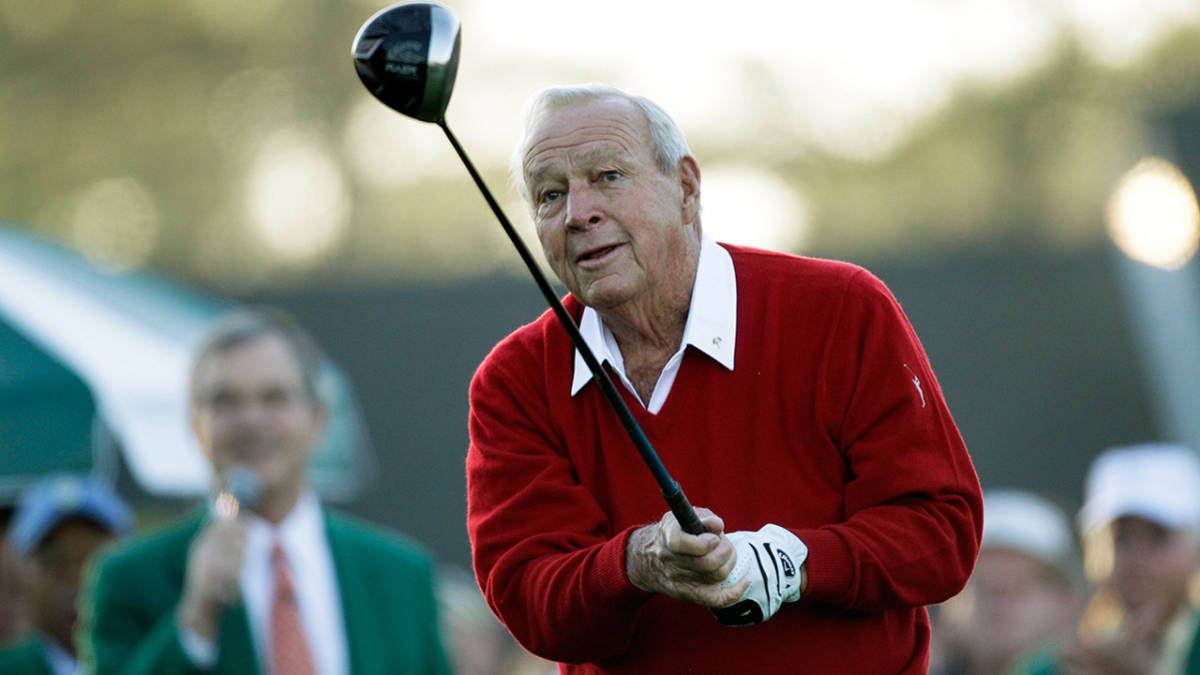 Arnold Palmer swinging golf club during PGA Tour match