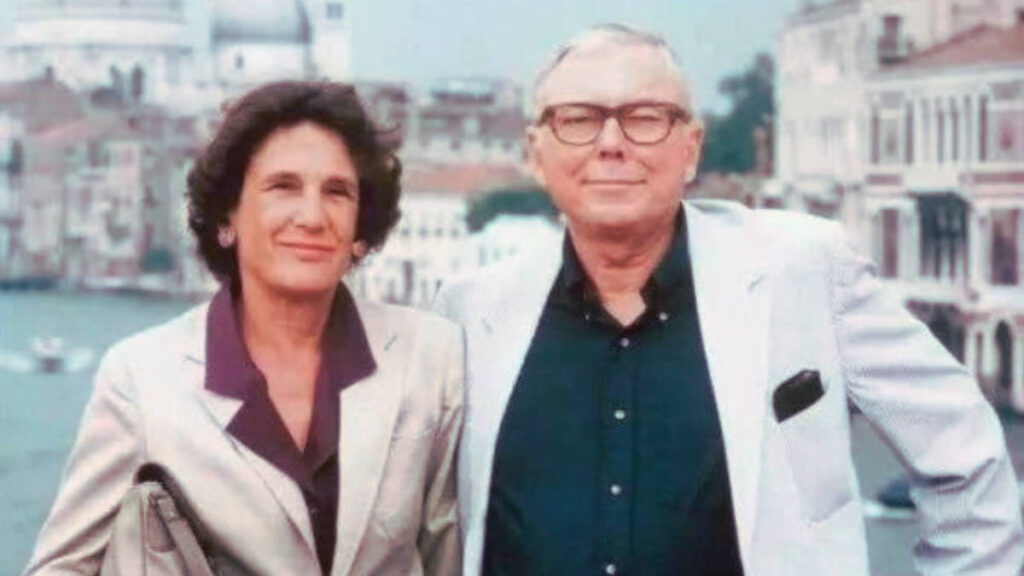 Charlie Munger and his first wife, Nancy Huggins, pictured together during their early years before their divorce.
