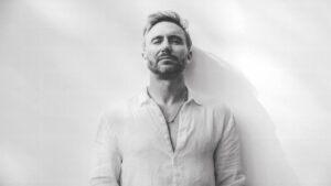 David Guetta posing for a promotional photo shoot