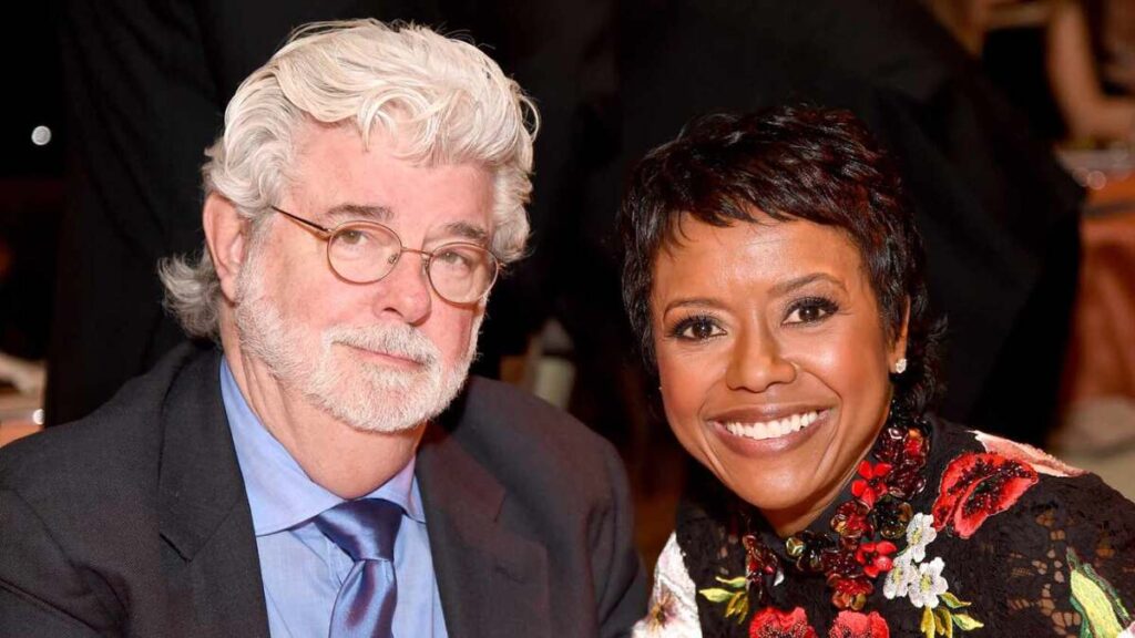 George Lucas and Mellody Hobson attending a public event together