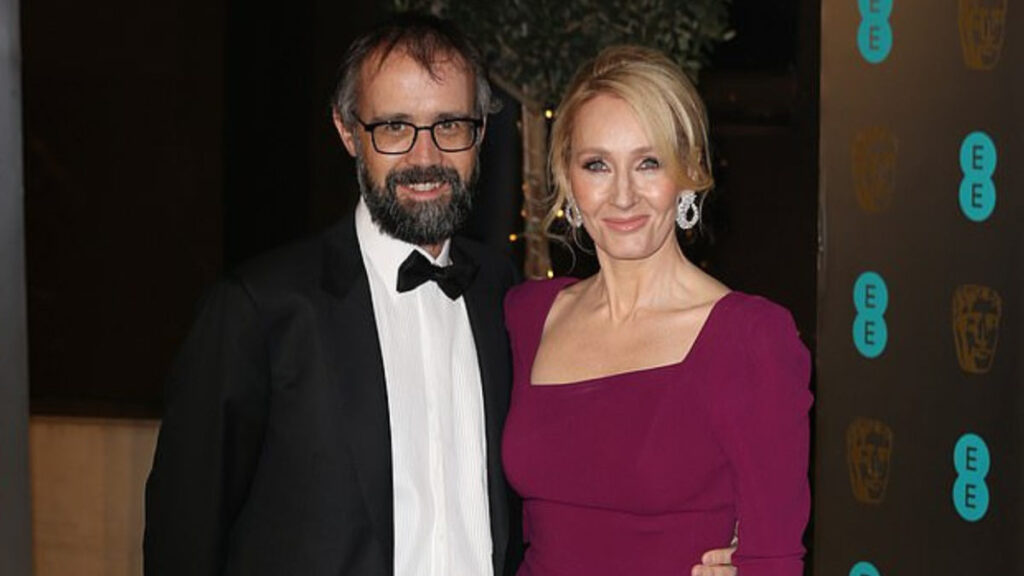 J.K. Rowling and her husband, Dr. Neil Murray, attending a public event together in the UK.