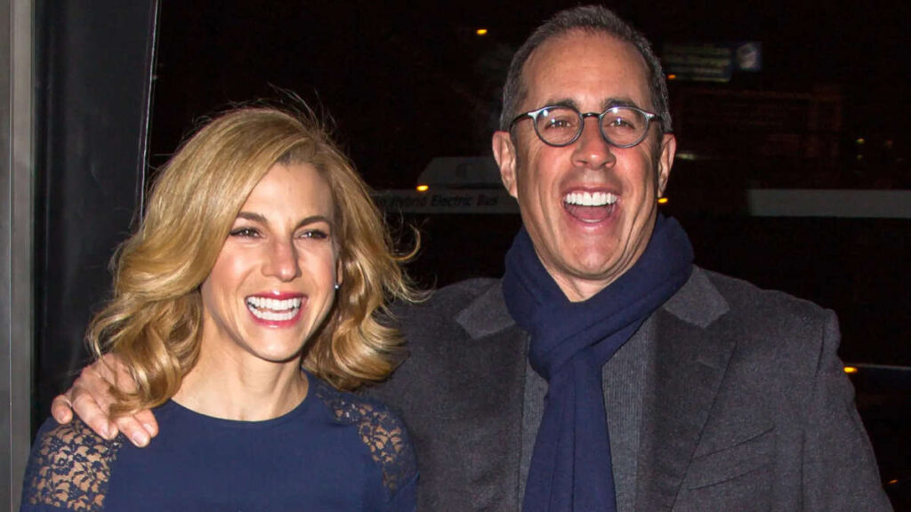 Jerry Seinfeld and his wife Jessica Seinfeld posing together at a public event