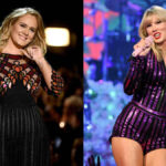 Side-by-side photo of Adele and Taylor Swift highlighting their 2025 net worth comparison and career achievements.