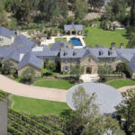Aerial view of Kim Kardashian’s Hidden Hills mansion, part of her luxury real estate portfolio